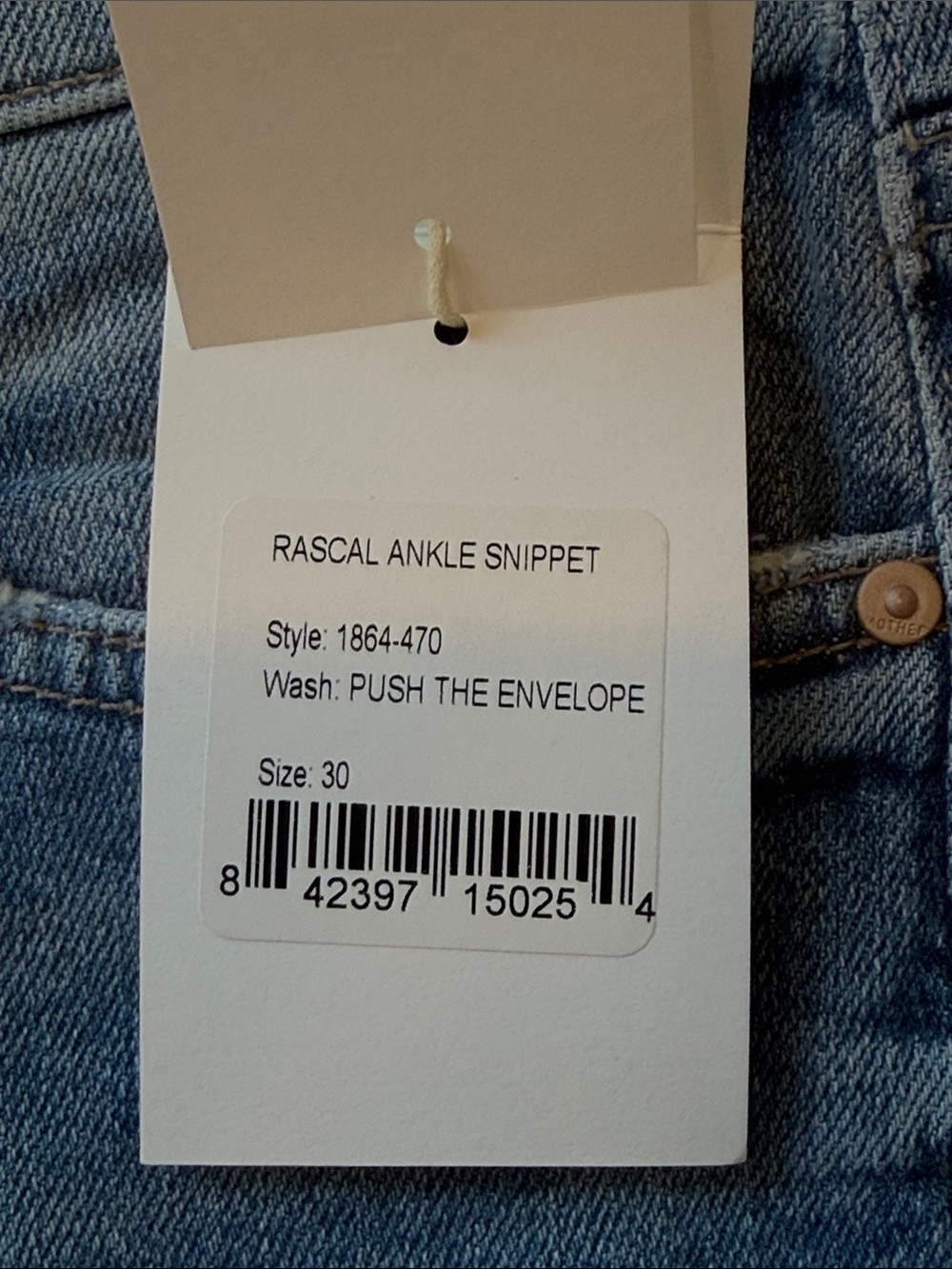 MOTHER Light Blue Distressed Ankle Crop Jeans NWT rascal ankle plisez 30 - Picture 4 of 9